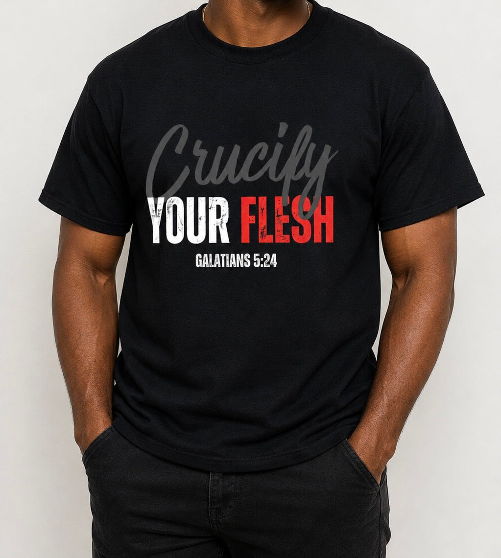 Crucify Your Flesh - Black/Gray/White/Red Unisex Tee