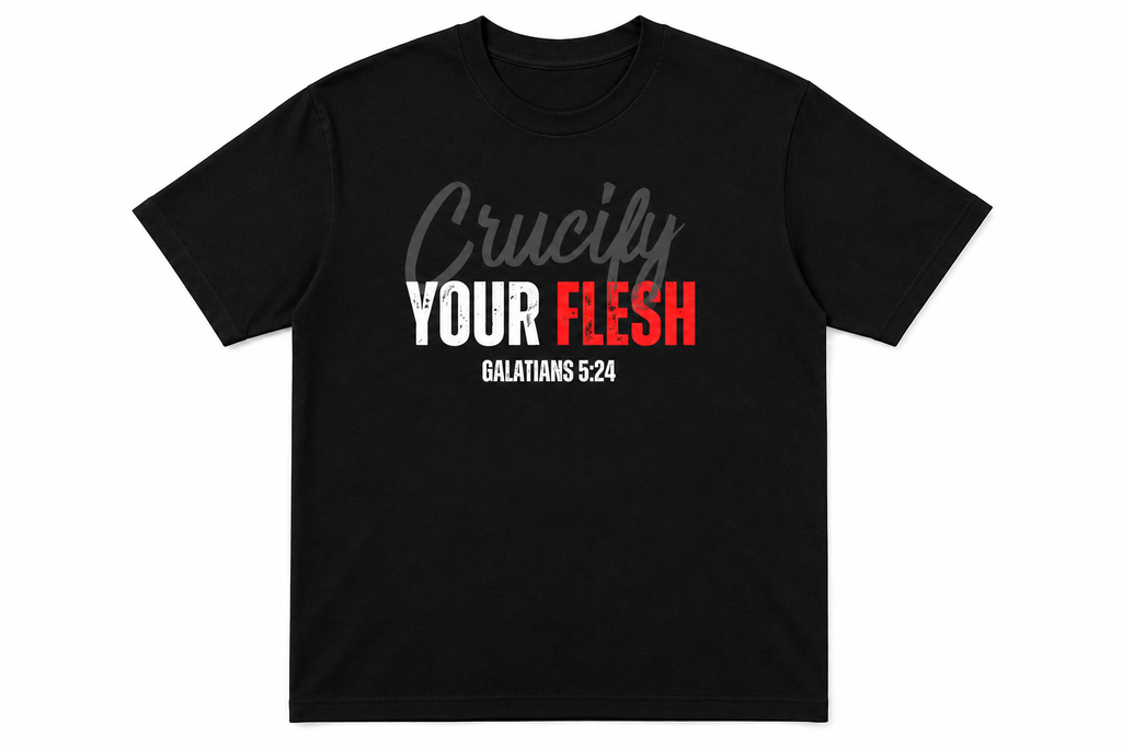 Crucify Your Flesh - Black/Gray/White/Red Unisex Tee