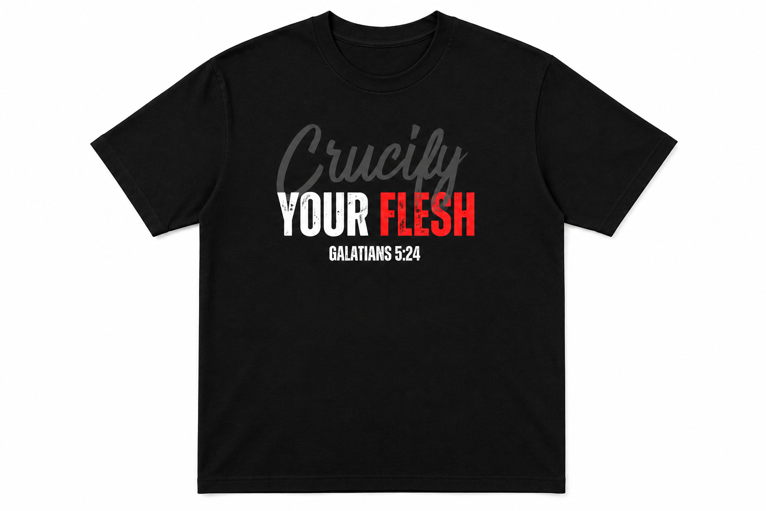 Crucify Your Flesh - Black/Gray/White/Red Unisex Tee