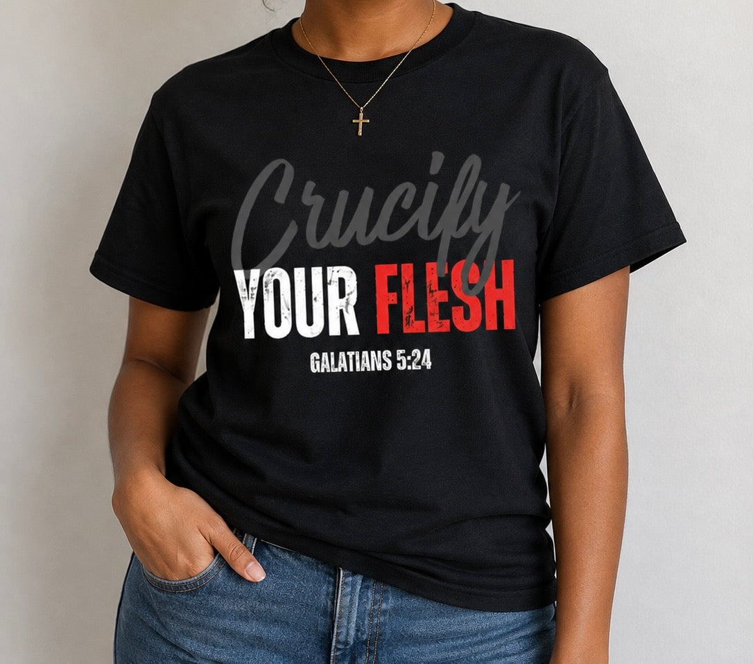 Crucify Your Flesh - Black/Gray/White/Red Unisex Tee