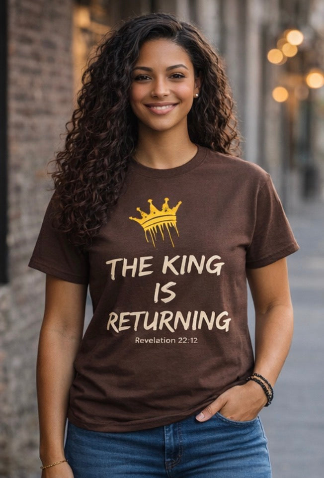 The King is Returning - Unisex Brown Tee