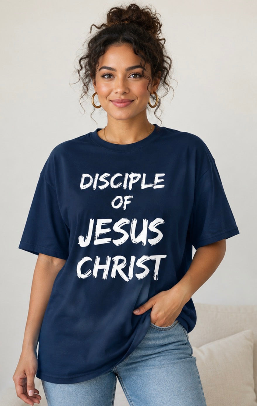 Disciple of Jesus Christ - Navy Blue/White Unisex Tee